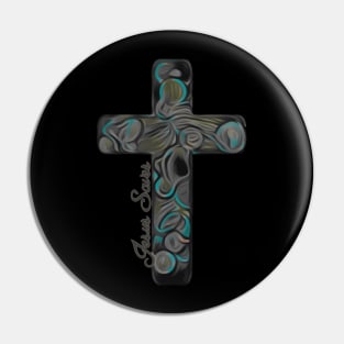 Jesus Saves Artistic cross Pin