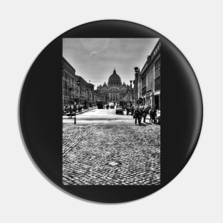 Sistine Chapel, Rome, Black And White Pin