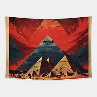 Pyramids of Giza Egypt Vintage Travel Tourism Tapestry