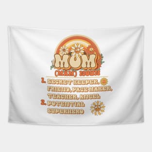 Moms funny sarcastic quote Retro quote gift for funny mother Vintage floral pattern Tapestry