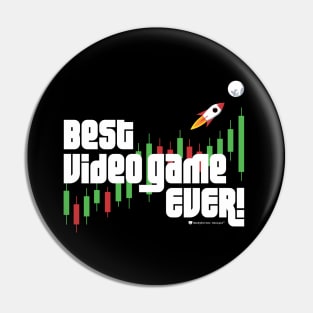 Best Video Game Ever! - Stock Market Trader Candlesticks Rocket to the Moon Pin