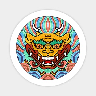 Minhwa: Dragon Face on Shield C Type Magnet