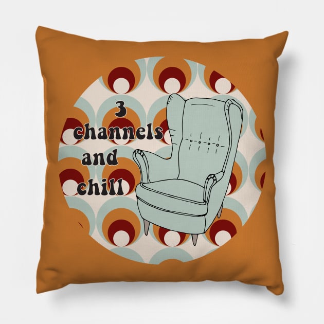 3 Channels And Chill Armchair Pattern Pillow by PrintablesPassions