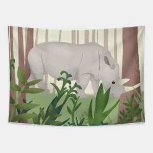 Horned Rhinoceros Tapestry