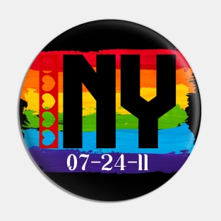 New York Gay marriage Date Pin