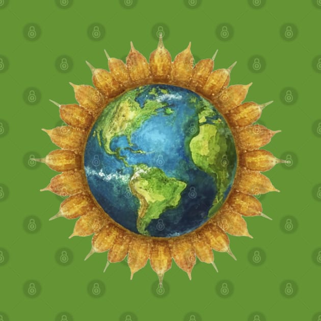 Vintage Sunflower Earth Day by Illustradise