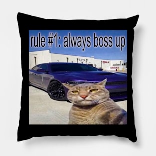 Rule #1 Always Boss Up Cat Meme Tee - Funny Shirts, Parody Tees, Funny Cat, Cat Meme, Meme Shirts, Funny Gift Pillow