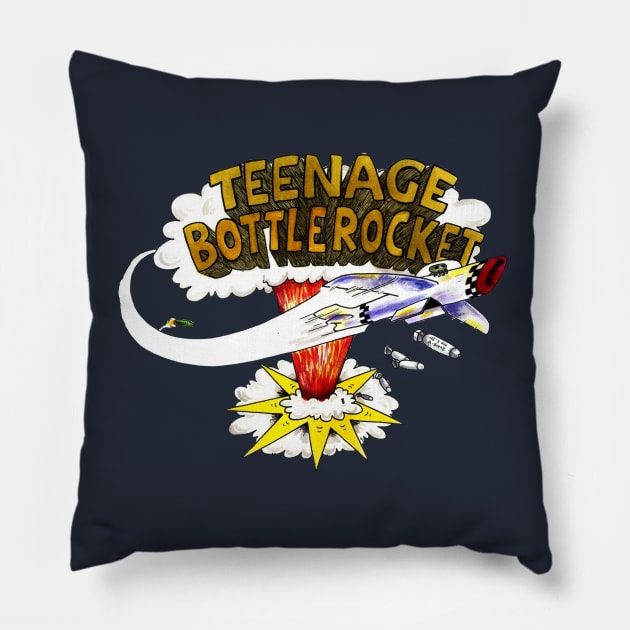 Teenage Bottlerocketttt Pillow by Luke Jay Art