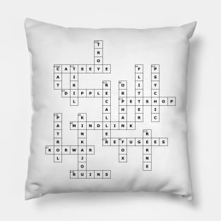 (1961CA) Crossword pattern with words from a famous 1961 science fiction book. Pillow