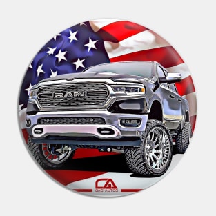 Dodge Ram and The American Flag by Gas Autos Pin