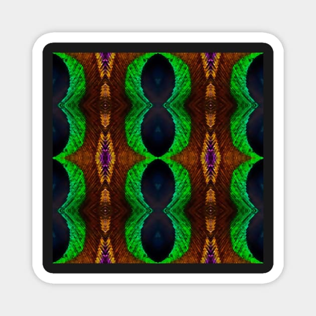 Green Blue Purple Peacock Feather Colors Pattern 12 Magnet by BubbleMench