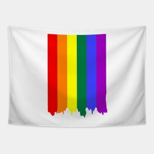 LGBT Gay Pride Rainbow Drip Paint Tapestry