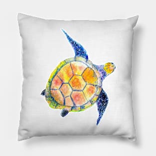 Watercolor Sea Turtle Pillow