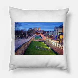 York City Wall & Minster at Night Pillow