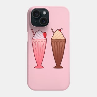 Strawberry and Chocolate Milkshakes Phone Case