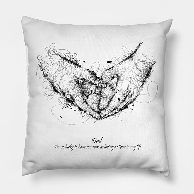 Father's love Scribble style Pillow by scribble13
