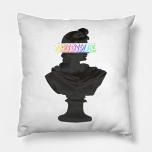 'Original' Neon Statue Art Pillow