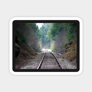 Perspective Cool Train Track Photography Mountain Side Railroad Art Magnet