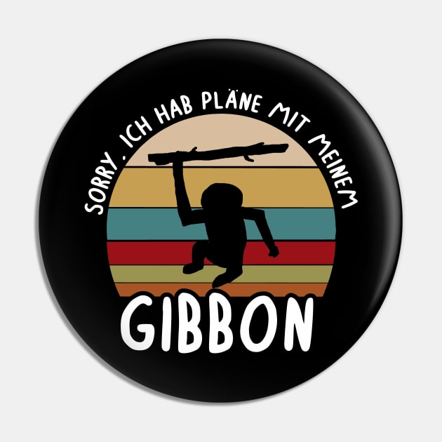 Pläne mit Vintage Gibbon Sunset Motiv Affe Pin by FindYourFavouriteDesign