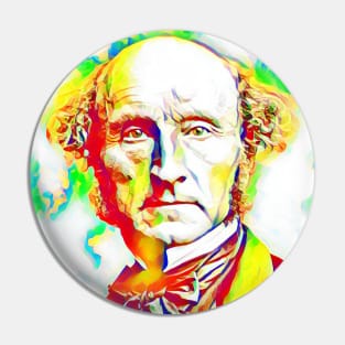 John Stuart Mill Colourful Portrait | John Stuart Mill Artwork 10 Pin