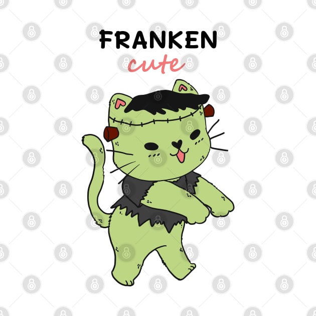 Frankenstein cat, franken cute, cat Halloween cute gift cat lover by Janatshie