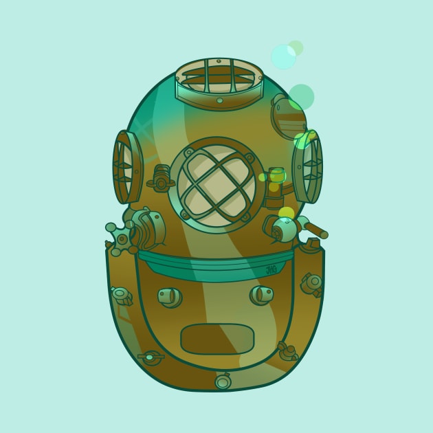 Scuba Helmet by jennygormanart