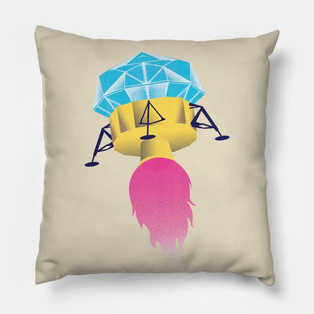 Future jewellery 2 Pillow by Neil Webb | Illustrator