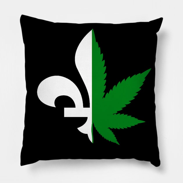 Fleur de lys cannabis quebec Pillow by JulieVie Design