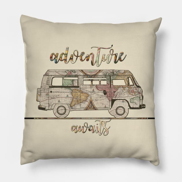 adventure awaits Pillow by BekimART