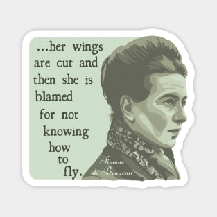 Simone de Beauvoir Portrait and Quote Magnet