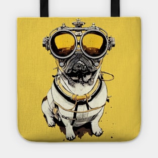 Vintage pug portrait Tote