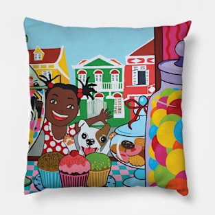 Candyshop happy colorful bites Pillow