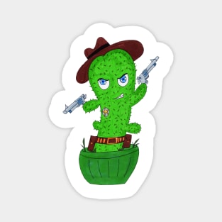 Cactus Cowboy Gunslinger Magnet