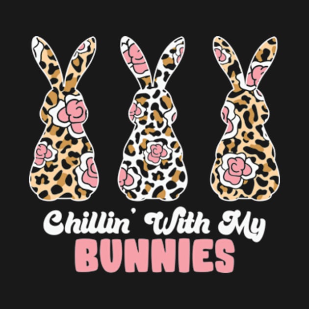 Cute Leopard Easter Bunny Chillin' with My Bunnies by Davidsmith