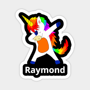 Raymond First Name Personalized Dabbing Unicorn Magnet