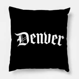 Old School Denver white Pillow