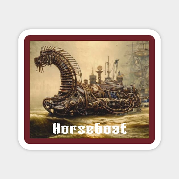 Horseboat Steampunk Magnet by Van_Going