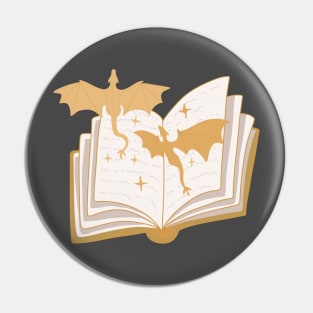 Golden dragons and a book (for book lovers, dragon lovers and fantasy readers) Pin