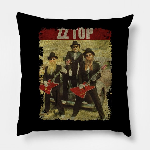 TEXTURE ART-ZZ Top - RETRO STYLE 1 Pillow by ZiziVintage