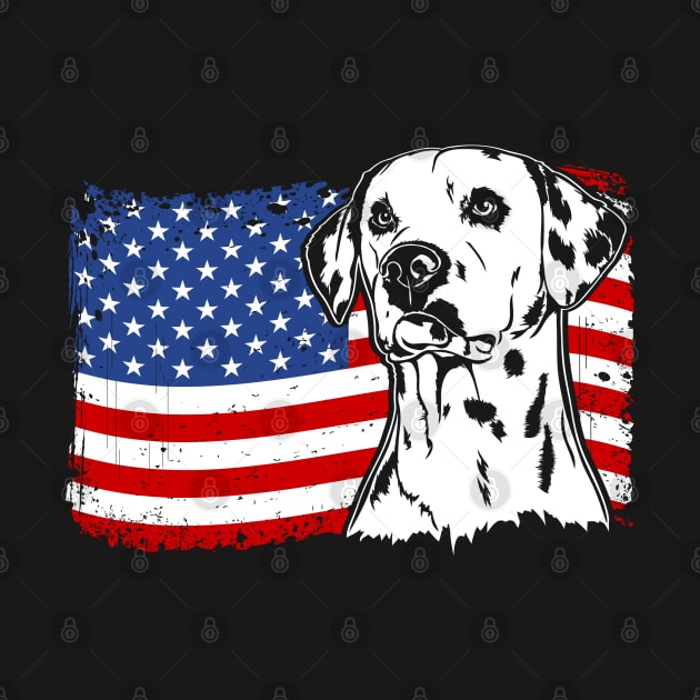 Proud Dalmatian American Flag patriotic dog by wilsigns