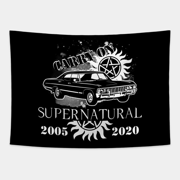 Supernatural Carry On 2005-2020 T-Shirt Tapestry by SevenTwentyThree