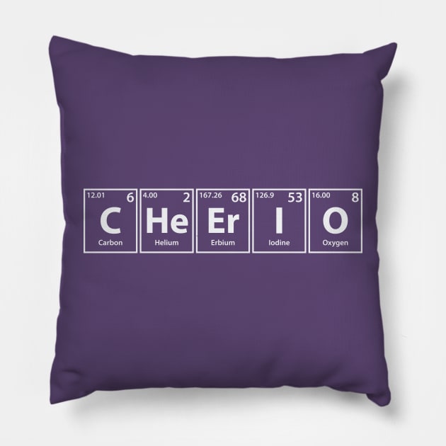 Cheerio (C-He-Er-I-O) Periodic Elements Spelling Pillow by cerebrands