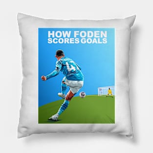 The Art of Foden: Illustrating Phil Foden's Goal-Scoring Mastery Pillow