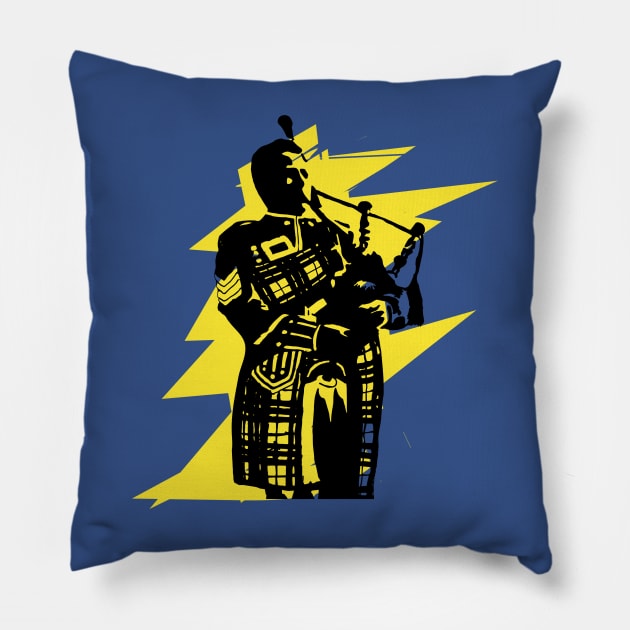 Standing Bagpiper - abstract Pillow by ryanforkel