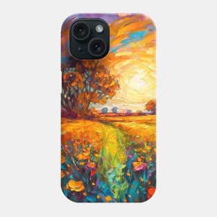 Tree and summer floral fields 1 Phone Case