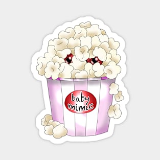 baby mimic popcorn on a plain background Magnet