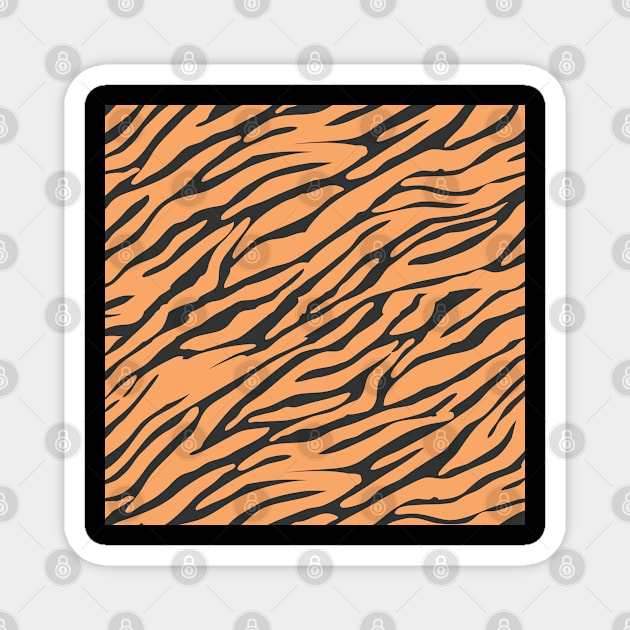 Orange and black Zebra Pattern Magnet by Aekasit weawdee