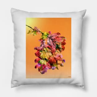 Colorful Oak Leaves Pillow