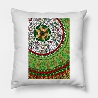 Merry Christmas Mandala Pillow