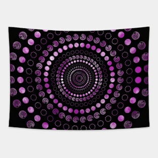 Geometric Purple/Black Spiral Tapestry